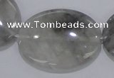 CCQ150 15.5 inches 30*40mm oval cloudy quartz beads wholesale