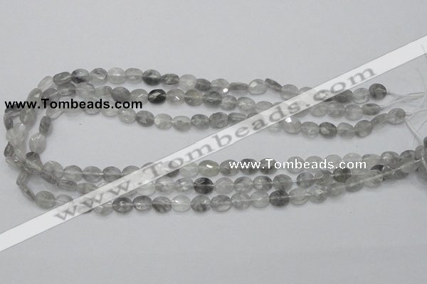 CCQ151 15.5 inches 7*9mm faceted oval cloudy quartz beads wholesale