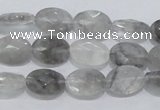 CCQ153 15.5 inches 10*14mm faceted oval cloudy quartz beads wholesale