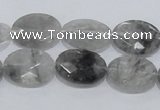 CCQ154 15.5 inches 13*18mm faceted oval cloudy quartz beads wholesale