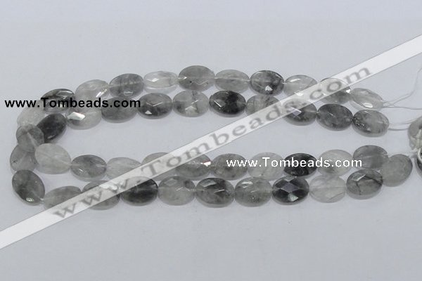 CCQ154 15.5 inches 13*18mm faceted oval cloudy quartz beads wholesale