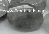 CCQ168 15.5 inches 30*40mm twisted & faceted oval cloudy quartz beads