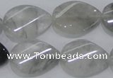 CCQ170 15.5 inches 18*25mm twisted flat teardrop cloudy quartz beads