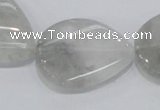 CCQ171 15.5 inches 22*30mm twisted flat teardrop cloudy quartz beads