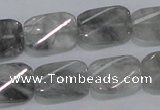 CCQ181 15.5 inches 13*19mm twisted rectangle cloudy quartz beads