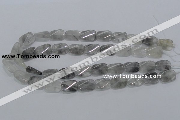 CCQ181 15.5 inches 13*19mm twisted rectangle cloudy quartz beads