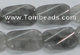 CCQ182 15.5 inches 18*25mm twisted rectangle cloudy quartz beads