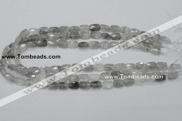 CCQ185 15.5 inches 8*12mm faceted rectangle cloudy quartz beads