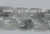 CCQ187 15.5 inches 14*18mm faceted rectangle cloudy quartz beads