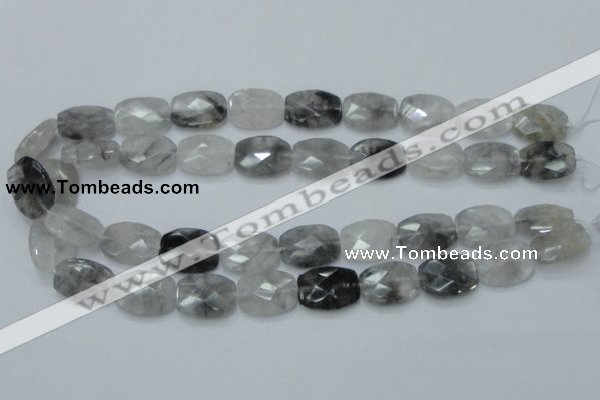 CCQ188 15.5 inches 15*20mm faceted rectangle cloudy quartz beads