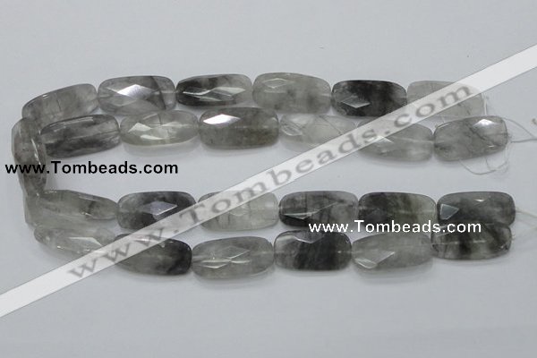 CCQ190 15.5 inches 15*30mm faceted rectangle cloudy quartz beads