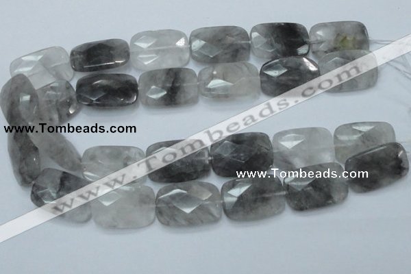 CCQ191 15.5 inches 20*30mm faceted rectangle cloudy quartz beads