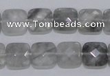 CCQ199 15.5 inches 12*12mm faceted square cloudy quartz beads