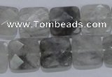 CCQ200 15.5 inches 15*15mm faceted square cloudy quartz beads