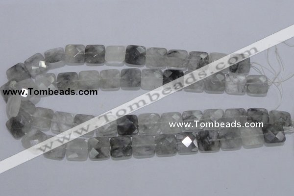 CCQ200 15.5 inches 15*15mm faceted square cloudy quartz beads