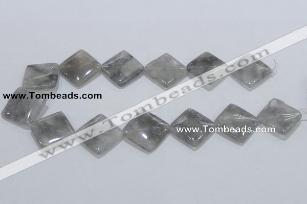 CCQ205 15.5 inches 25*25mm diamond cloudy quartz beads wholesale