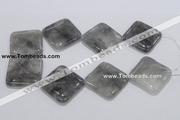 CCQ206 15.5 inches 40*40mm diamond cloudy quartz beads wholesale