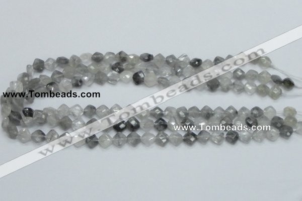 CCQ207 15.5 inches 8*8mm faceted diamond cloudy quartz beads