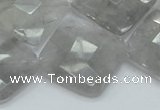 CCQ211 15.5 inches 25*25mm faceted diamond cloudy quartz beads