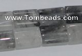 CCQ217 15.5 inches 13*18mm flat column cloudy quartz beads wholesale