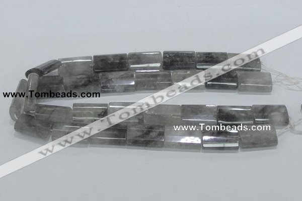 CCQ221 15.5 inches 18*25mm faceted & flat column cloudy quartz beads