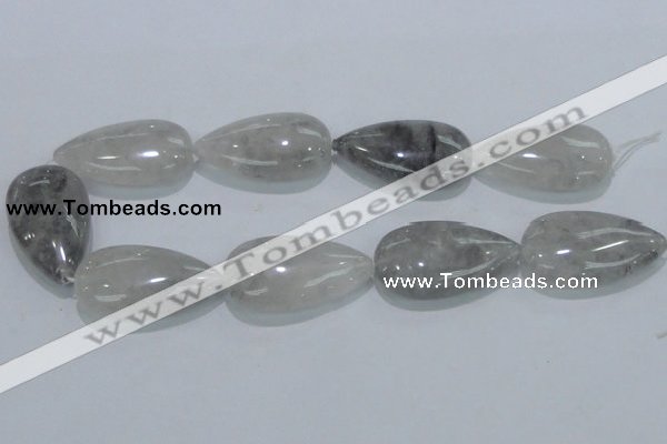 CCQ224 15.5 inches 25*45mm teardrop cloudy quartz beads wholesale