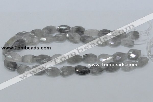 CCQ225 15.5 inches 14*20mm faceted freeform cloudy quartz beads