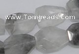 CCQ226 15.5 inches 16*22mm faceted freeform cloudy quartz beads