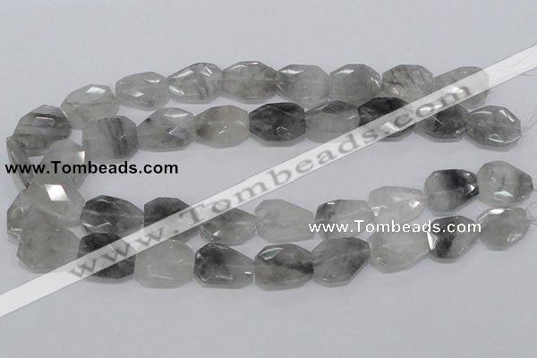 CCQ226 15.5 inches 16*22mm faceted freeform cloudy quartz beads