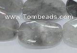 CCQ227 15.5 inches 20*30mm faceted freeform cloudy quartz beads