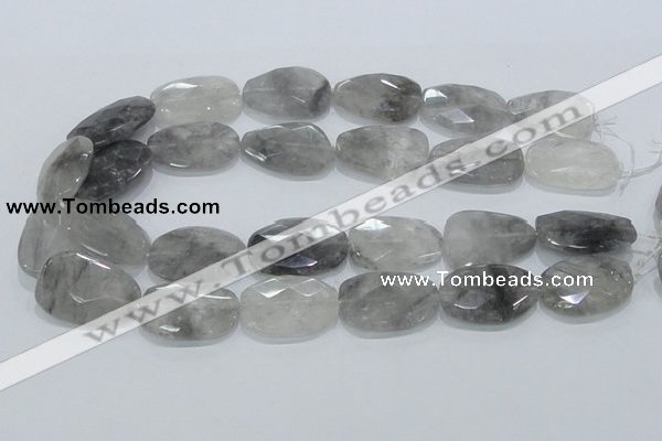 CCQ227 15.5 inches 20*30mm faceted freeform cloudy quartz beads