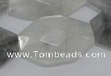 CCQ228 15.5 inches 22*35mm faceted freeform cloudy quartz beads