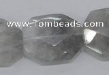 CCQ229 15.5 inches 26*32mm faceted freeform cloudy quartz beads