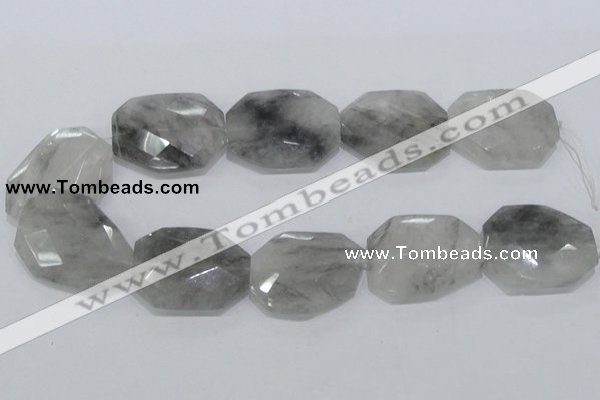 CCQ230 15.5 inches 30*40mm faceted freeform cloudy quartz beads