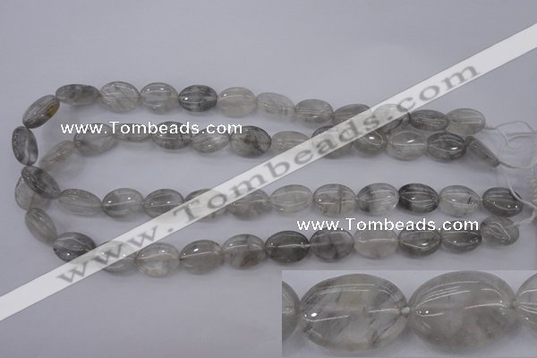 CCQ244 15.5 inches 12*16mm oval cloudy quartz beads wholesale