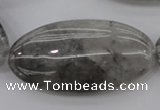 CCQ246 15.5 inches 25*50mm oval cloudy quartz beads wholesale