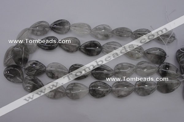 CCQ255 15.5 inches 18*25mm flat teardrop cloudy quartz beads