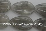 CCQ256 15.5 inches 20*30mm flat teardrop cloudy quartz beads