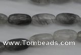 CCQ291 15.5 inches 8*16mm faceted rice cloudy quartz beads