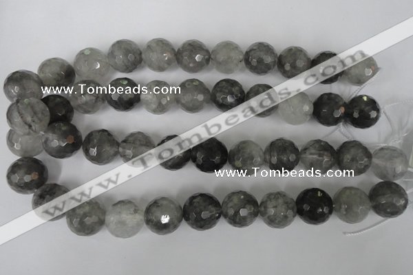 CCQ317 15.5 inches 18mm faceted round cloudy quartz beads wholesale