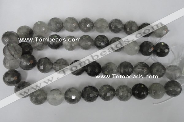 CCQ317 15.5 inches 18mm faceted round cloudy quartz beads wholesale