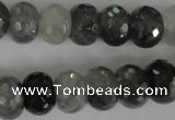 CCQ333 15.5 inches 10*14mm faceted rondelle cloudy quartz beads