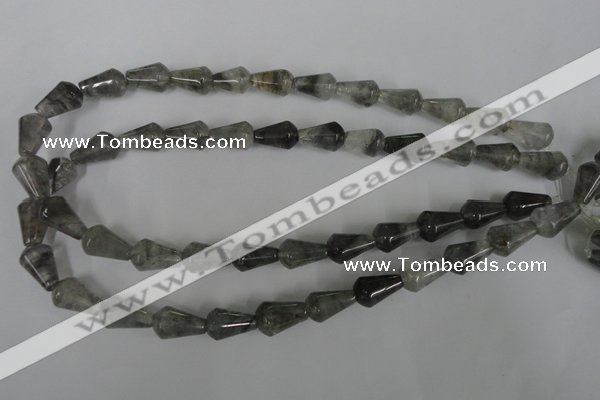 CCQ338 15.5 inches 10*15mm teardrop cloudy quartz beads wholesale