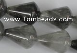 CCQ340 15.5 inches 18*25mm teardrop cloudy quartz beads wholesale