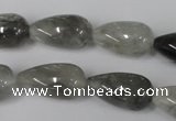 CCQ342 15.5 inches 12*22mm teardrop cloudy quartz beads wholesale