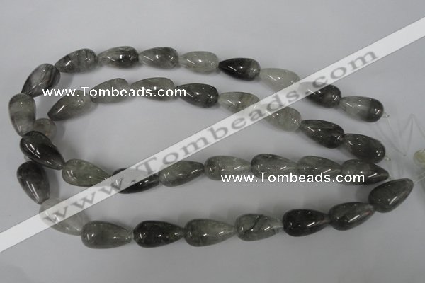 CCQ342 15.5 inches 12*22mm teardrop cloudy quartz beads wholesale