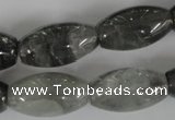 CCQ346 15.5 inches 15*25mm rice cloudy quartz beads wholesale