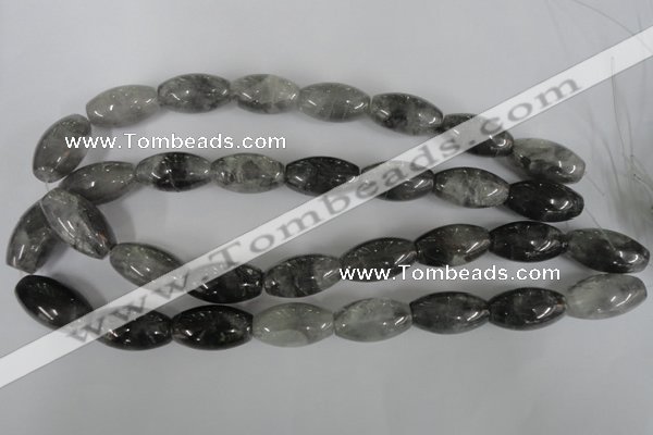 CCQ346 15.5 inches 15*25mm rice cloudy quartz beads wholesale