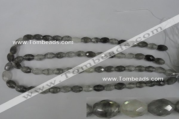 CCQ348 15.5 inches 8*12mm faceted rice cloudy quartz beads wholesale