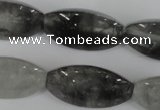 CCQ362 15.5 inches 15*30mm trihedron cloudy quartz beads wholesale